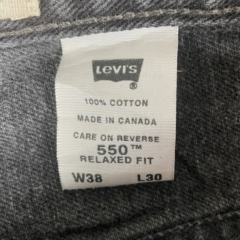 Vintage Levi 550 Jeans Mens 38x30 Black Denim Relaxed Fit Tapered Leg Pants‎ Y2k